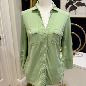 J McLaughlin mint Green Button-Up Women's stretch Top, size small